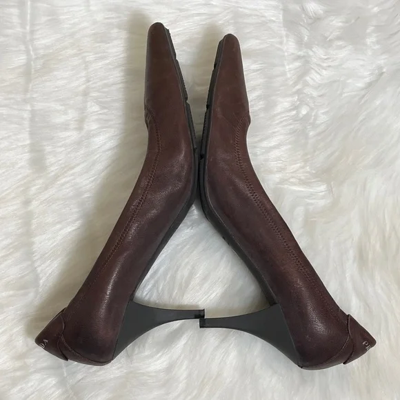 Prada Calzature Donna Bruciato Brown Leather Heels - Picture 9 of 15